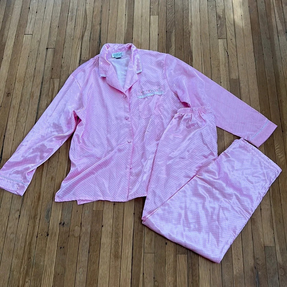 Women’s pink and white polka for Sleepwear Pajama Set | Small - Picture 1 of 5